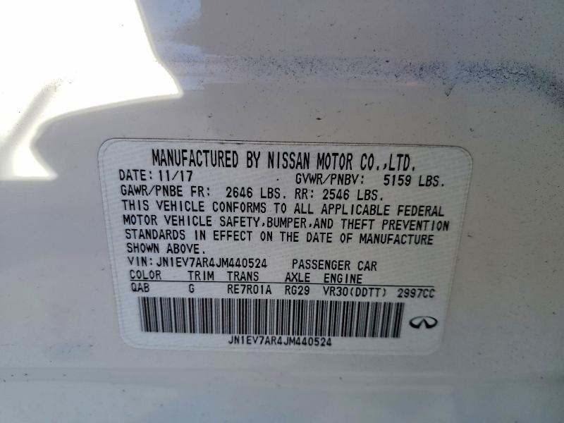Продаж на аукціоні авто 2018 Infiniti Q50, vin: JN1EV7AR4JM440524, номер лоту: 77708795