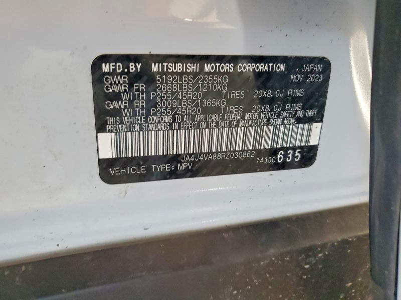 2024 Mitsubishi Outlander მანქანა იყიდება აუქციონზე, vin: JA4J4VA88RZ030862, აუქციონის ნომერი: 46924416