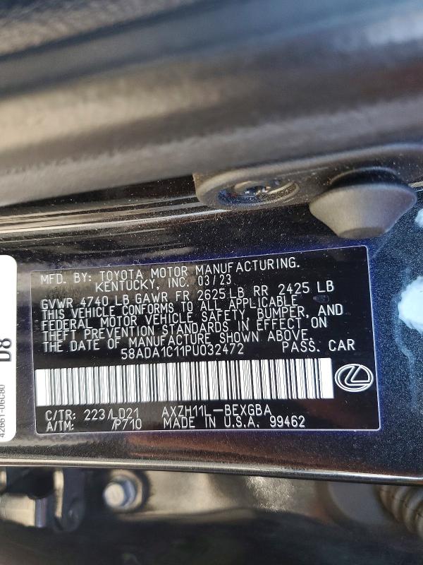 41966806 :رقم المزاد ، 58ADA1C11PU032472 vin ، 2023 Lexus Es 300h مزاد بيع