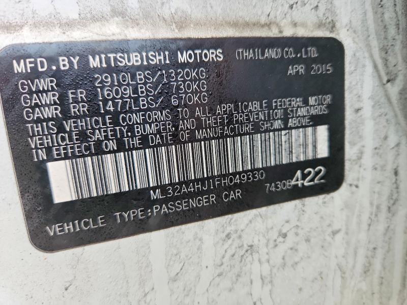 Продаж на аукціоні авто 2015 Mitsubishi Mirage, vin: ML32A4HJ1FH049330, номер лоту: 79762395