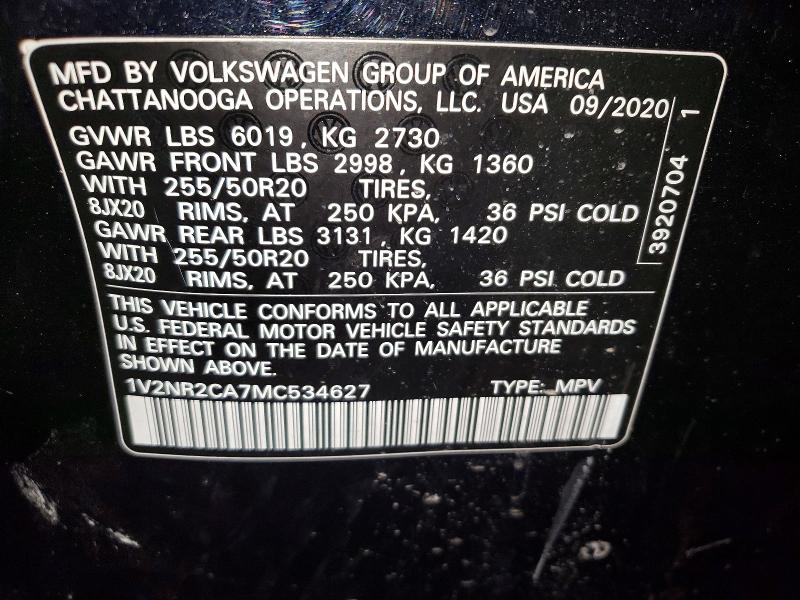 Продаж на аукціоні авто 2021 Volkswagen Atlas, vin: 1V2NR2CA7MC534627, номер лоту: 41626726