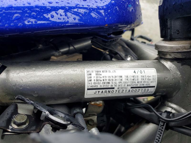 Продаж на аукціоні авто 2001 Yamaha Fzs10, vin: JYARN07E21A002169, номер лоту: 46940556