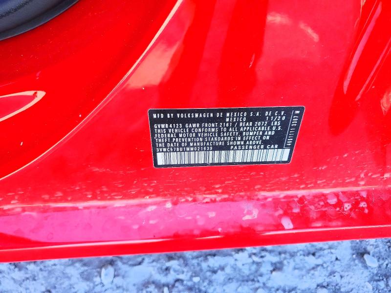 45988426 :رقم المزاد ، 3VWC57BU1MM021639 vin ، 2021 Volkswagen Jetta مزاد بيع