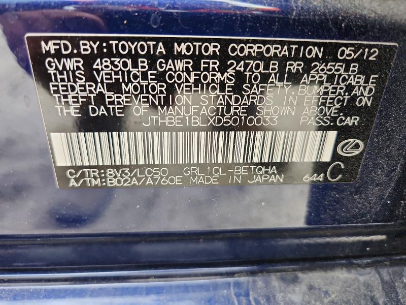 46617656 :رقم المزاد ، JTHBE1BLXD5010033 vin ، 2013 Lexus Gs 350 مزاد بيع