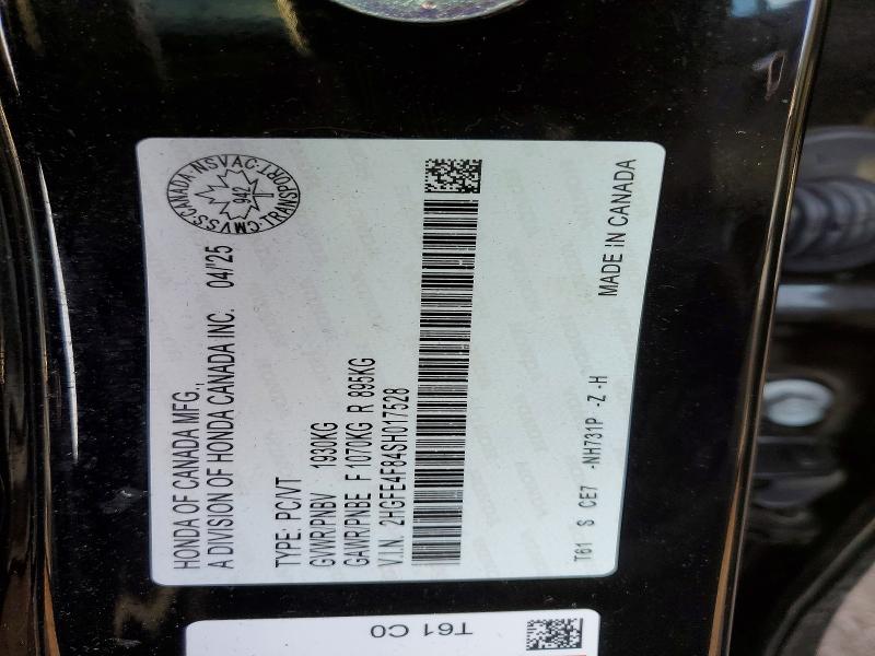 Продаж на аукціоні авто 2025 Honda Civic, vin: 2HGFE4F84SH017528, номер лоту: 79216995