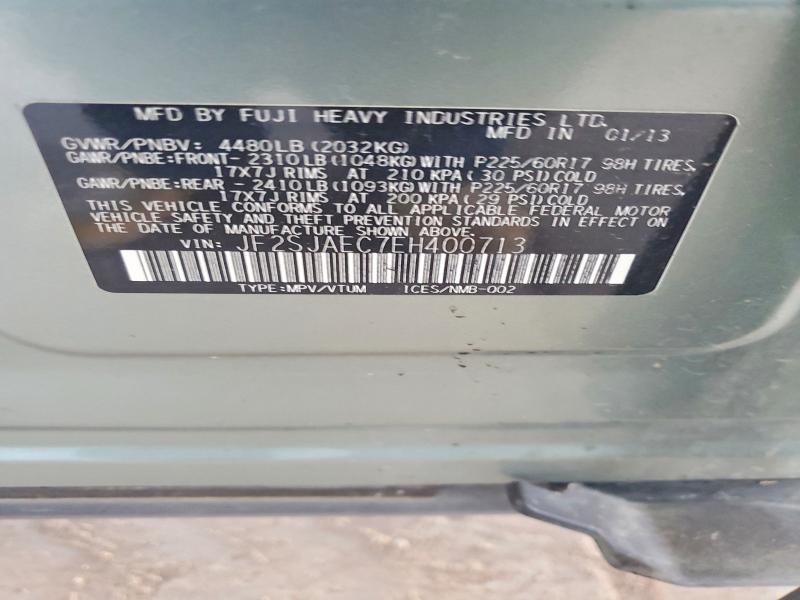Продаж на аукціоні авто 2014 Subaru Forester, vin: JF2SJAEC7EH400713, номер лоту: 47826466