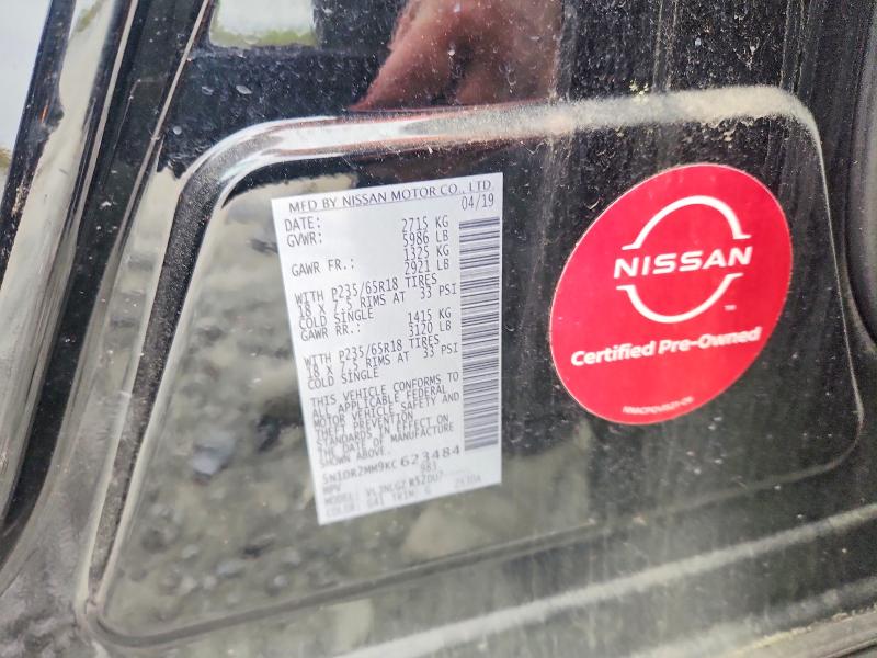 48008826 :رقم المزاد ، 5N1DR2MM9KC623484 vin ، 2019 Nissan Pathfinder مزاد بيع