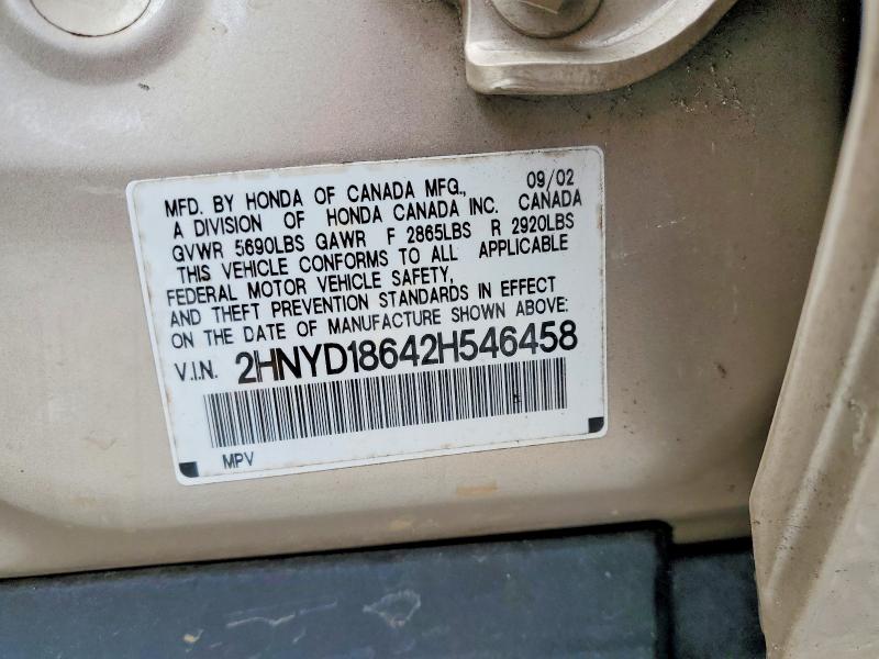 2002 Acura Mdx მანქანა იყიდება აუქციონზე, vin: 2HNYD18642H546458, აუქციონის ნომერი: 79562025