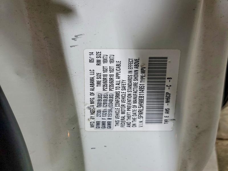 45569576 :رقم المزاد ، 5FNRL5H98EB114951 vin ، 2014 Honda Odyssey مزاد بيع