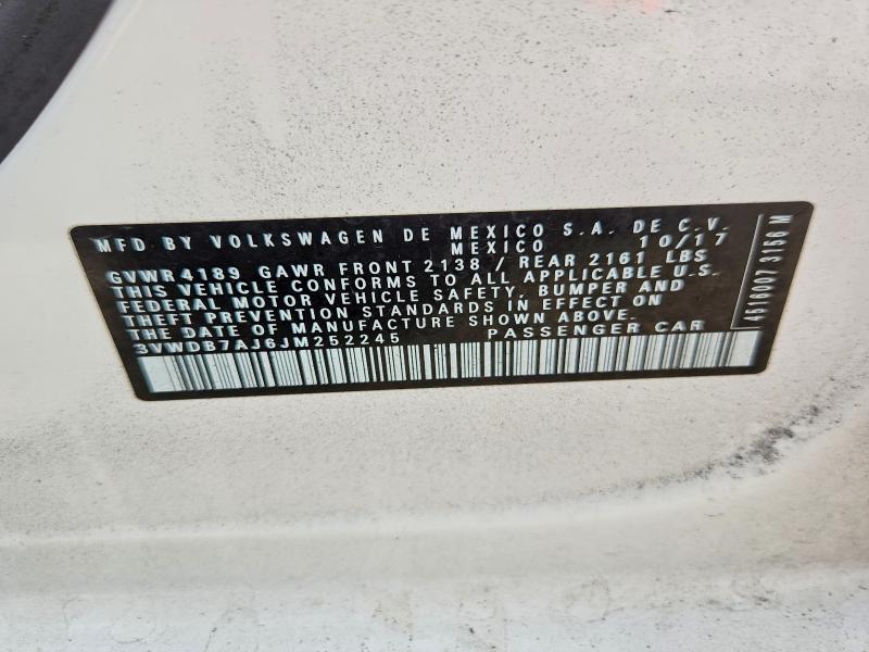 46813326 :رقم المزاد ، 3VWDB7AJ6JM252245 vin ، 2018 Volkswagen Jetta مزاد بيع