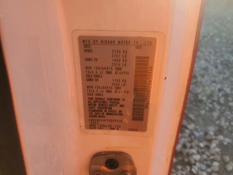 2015 Nissan Nv200 მანქანა იყიდება აუქციონზე, vin: 3N6CM0KN7FK693318, აუქციონის ნომერი: 48570006