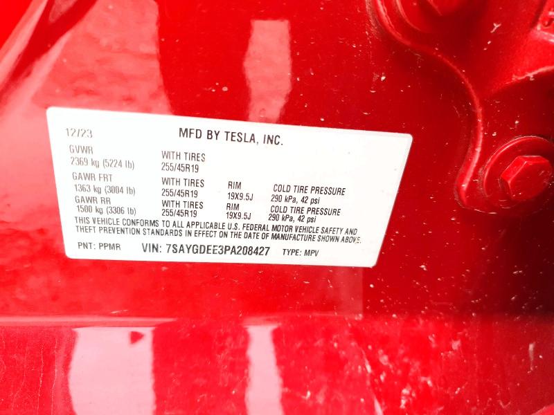 Aukcja sprzedaży 2023 Tesla Model Y, vin: 7SAYGDEE3PA208427, numer aukcji: 47125346