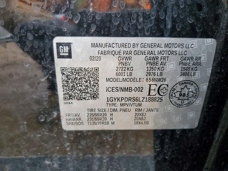 Aukcja sprzedaży 2020 Cadillac Xt6, vin: 1GYKPDRS6LZ188825, numer aukcji: 45462446