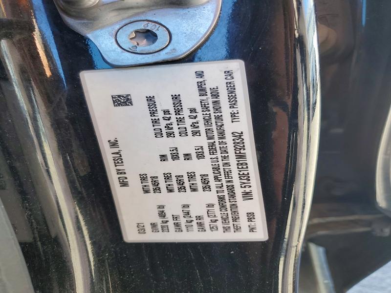 Aukcja sprzedaży 2021 Tesla Model 3, vin: 5YJ3E1EB1MF928342, numer aukcji: 79813035