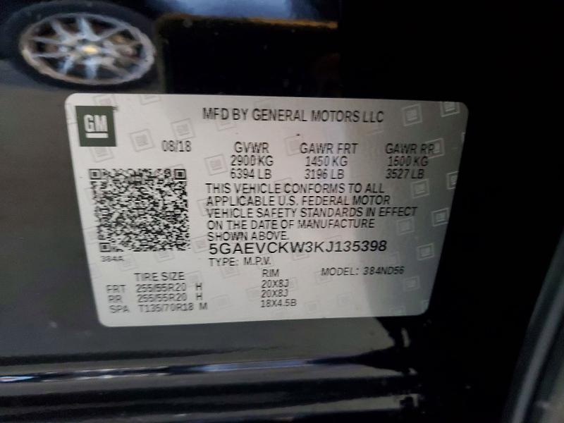 2019 Buick Enclave მანქანა იყიდება აუქციონზე, vin: 5GAEVCKW3KJ135398, აუქციონის ნომერი: 45831586