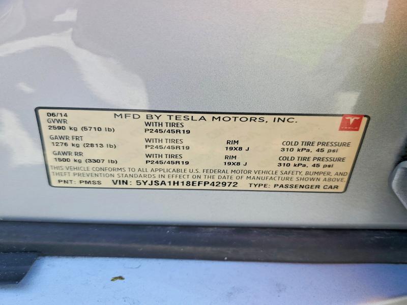 Продажа на аукционе авто 2014 Tesla Model S, vin: 5YJSA1H18EFP42972, номер лота: 79542175