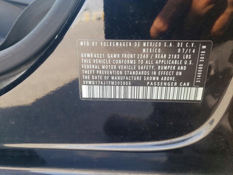 Продажа на аукционе авто 2015 Volkswagen Jetta, vin: 3VWD17AJ1FM202055, номер лота: 47170296