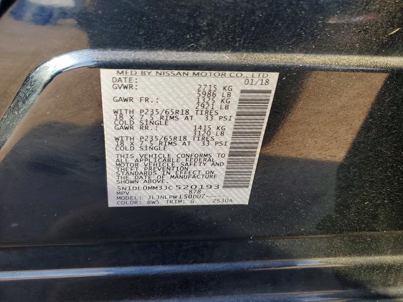 Aukcja sprzedaży 2018 Infiniti Qx60, vin: 5N1DL0MM3JC520193, numer aukcji: 47908646