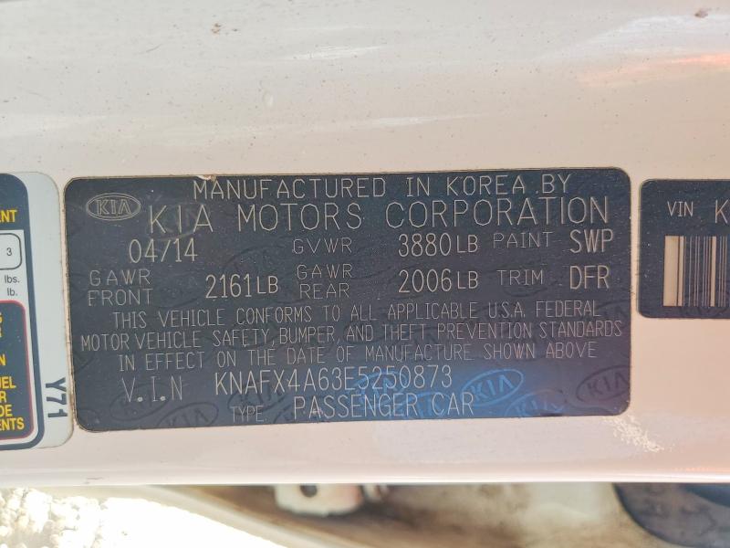 2014 Kia Forte მანქანა იყიდება აუქციონზე, vin: KNAFX4A63E5250873, აუქციონის ნომერი: 47705306