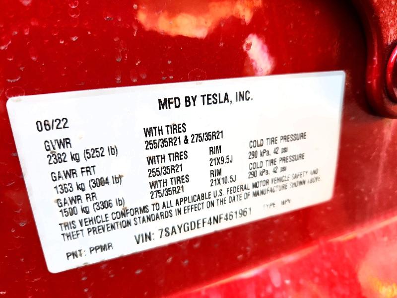 Продаж на аукціоні авто 2022 Tesla Model Y, vin: 7SAYGDEF4NF461961, номер лоту: 45644806