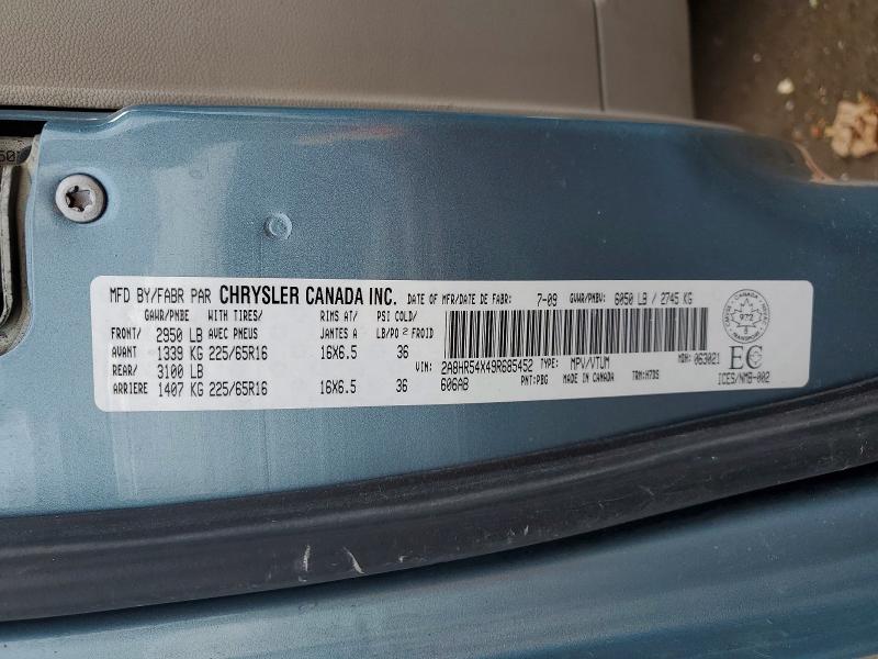 46447656 :رقم المزاد ، 2A8HR54X49R685452 vin ، 2009 Chrysler Town & Country مزاد بيع