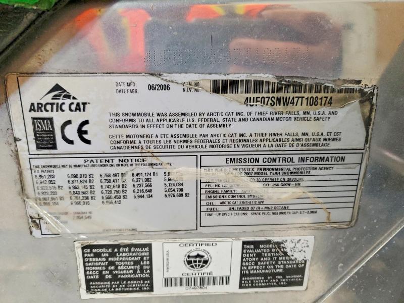 Продаж на аукціоні авто 2007 Arctic Cat Arctic Cat, vin: 4UF07SNW47T108174, номер лоту: 47817656