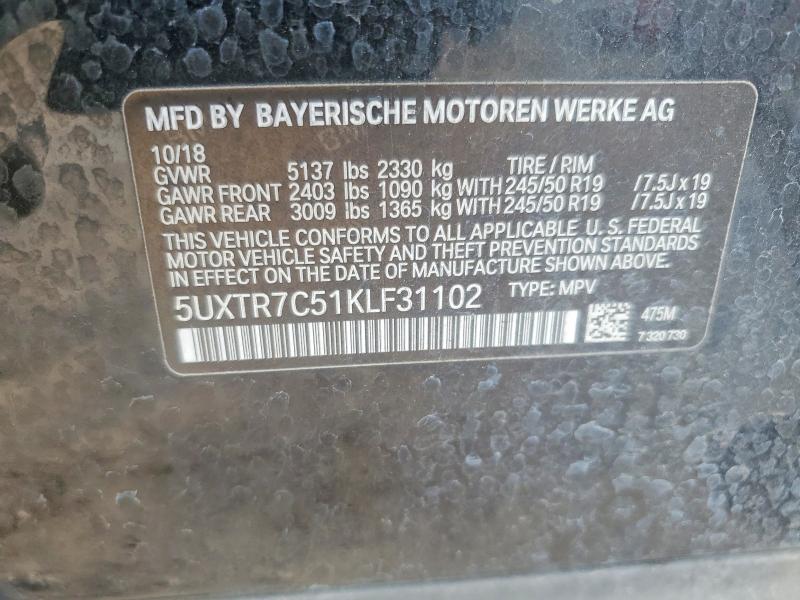 45655676 :رقم المزاد ، 5UXTR7C51KLF31102 vin ، 2019 Bmw 3 Series مزاد بيع