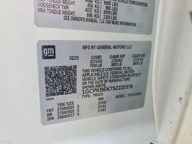 Продаж на аукціоні авто 2025 Chevrolet Silverado, vin: 1GCPKBEK7SZ220376, номер лоту: 79350635