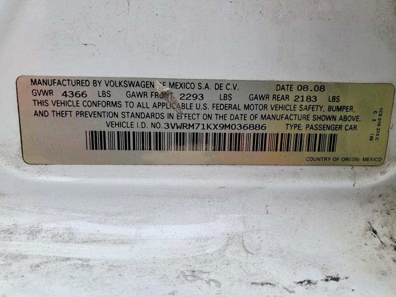 Продаж на аукціоні авто 2009 Volkswagen Jetta, vin: 3VWRM71KX9M036886, номер лоту: 46506326