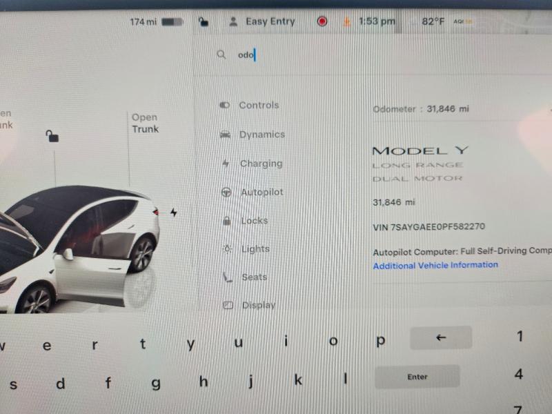 Продаж на аукціоні авто 2023 Tesla Model Y, vin: 7SAYGAEE0PF582270, номер лоту: 41879336