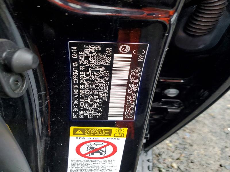 46018806 :رقم المزاد ، JTHBK1GG7E2141847 vin ، 2014 Lexus Es 350 مزاد بيع
