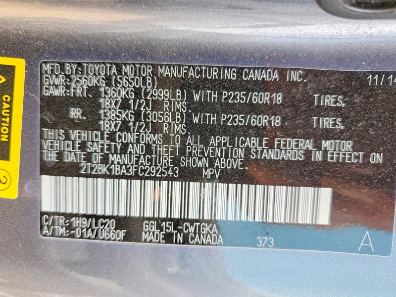 Продажа на аукционе авто 2015 Lexus Rx 350, vin: 2T2BK1BA3FC292543, номер лота: 47245846