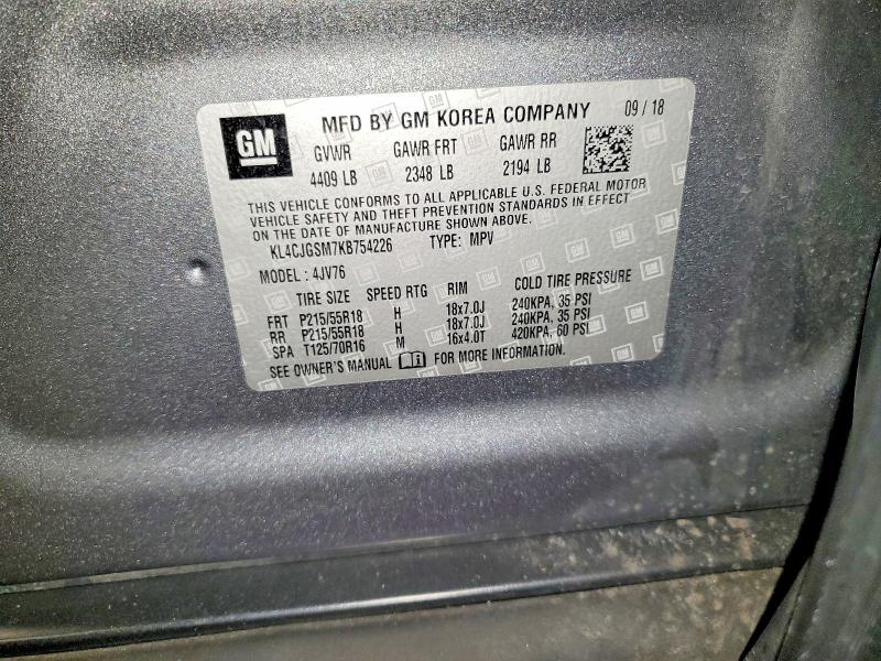 Продаж на аукціоні авто 2019 Buick Encore, vin: KL4CJGSM7KB754226, номер лоту: 46358556