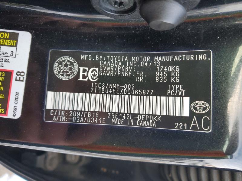Продажа на аукционе авто 2013 Toyota Corolla, vin: 2T1BU4EEXDC065877, номер лота: 45935766