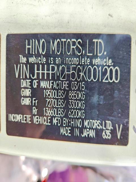 Aukcja sprzedaży 2016 Hino 195, vin: JHHHPM2H5GK001200, numer aukcji: 50680326