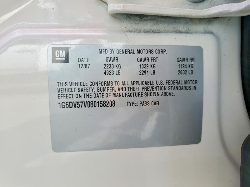 2008 Cadillac Cts მანქანა იყიდება აუქციონზე, vin: 1G6DV57V080158208, აუქციონის ნომერი: 79639765