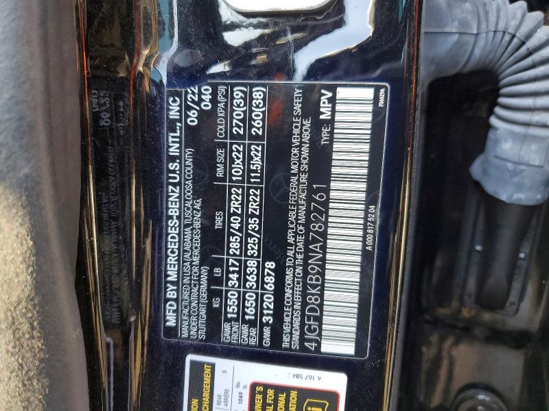45489256 :رقم المزاد ، 4JGFD8KB9NA782761 vin ، 2022 Mercedes-benz Gle Coupe مزاد بيع