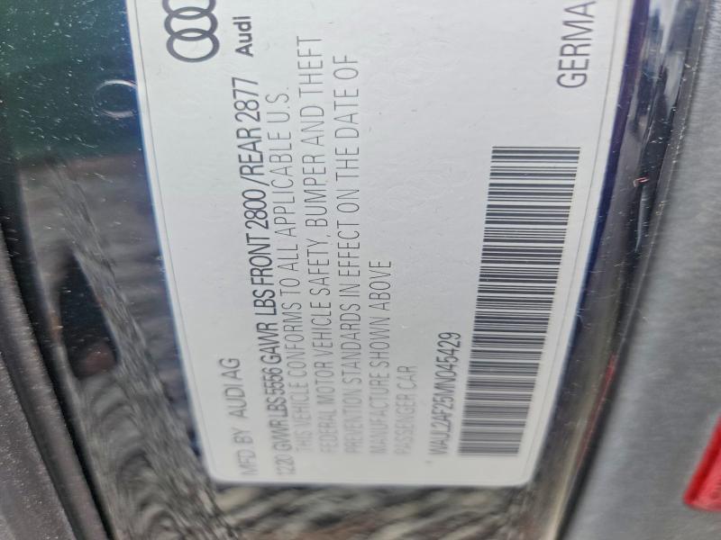 42079116 :رقم المزاد ، WAUL2AF25MN045429 vin ، 2021 Audi A6 مزاد بيع