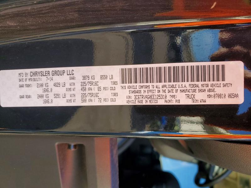 46088256 :رقم المزاد ، 3C6TRVAG0EE125310 vin ، 2014 Ram Promaster 1500 مزاد بيع