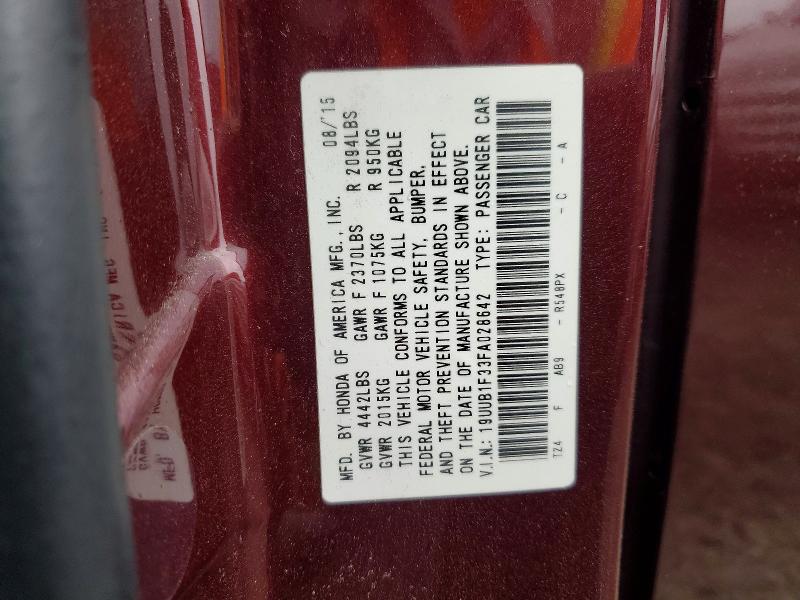 48178656 :رقم المزاد ، 19UUB1F33FA028642 vin ، 2015 Acura Tlx مزاد بيع