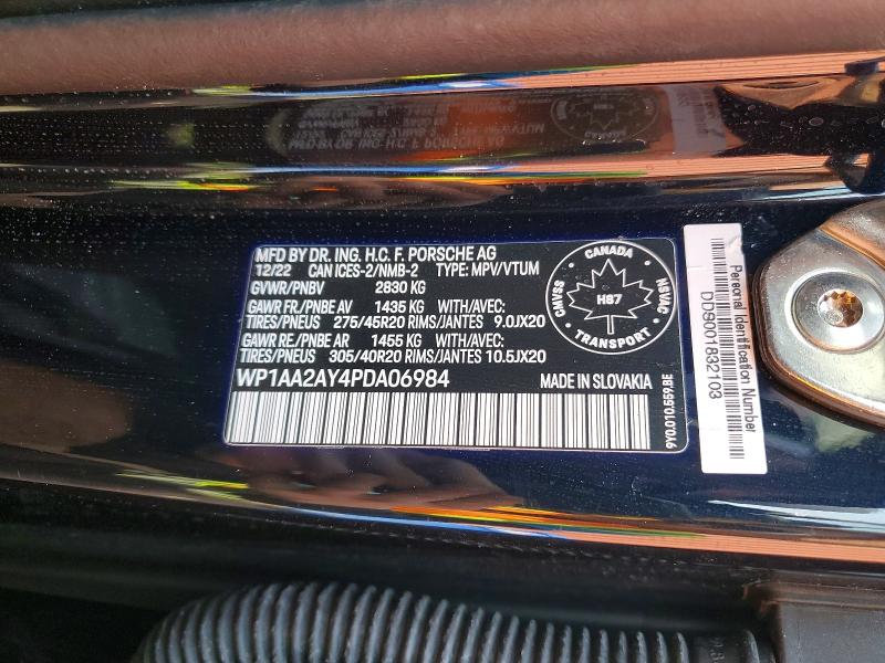 Продаж на аукціоні авто 2023 Porsche Cayenne, vin: WP1AA2AY4PDA06984, номер лоту: 46631316