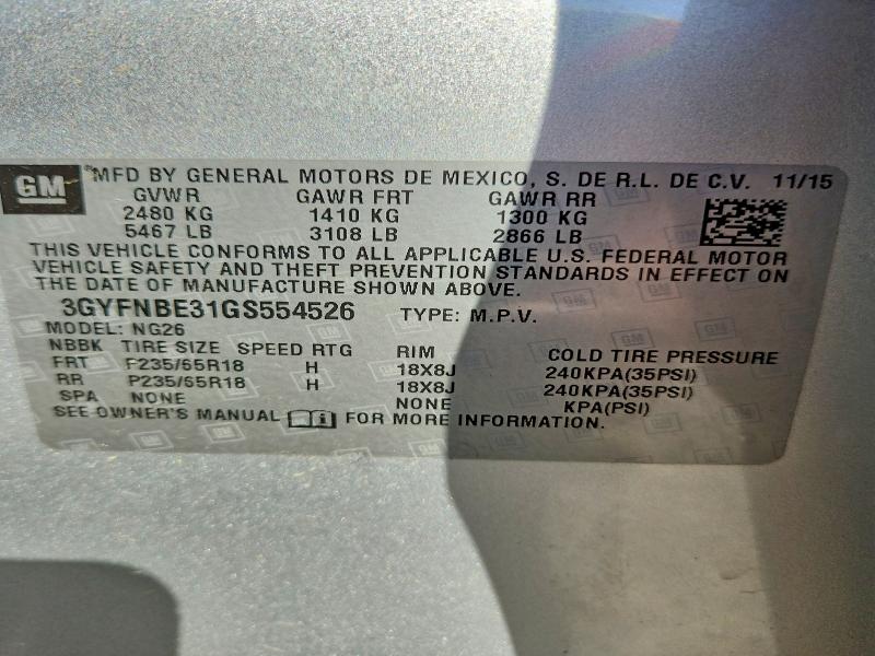 Продажа на аукционе авто 2016 Cadillac Srx, vin: 3GYFNBE31GS554526, номер лота: 42010656