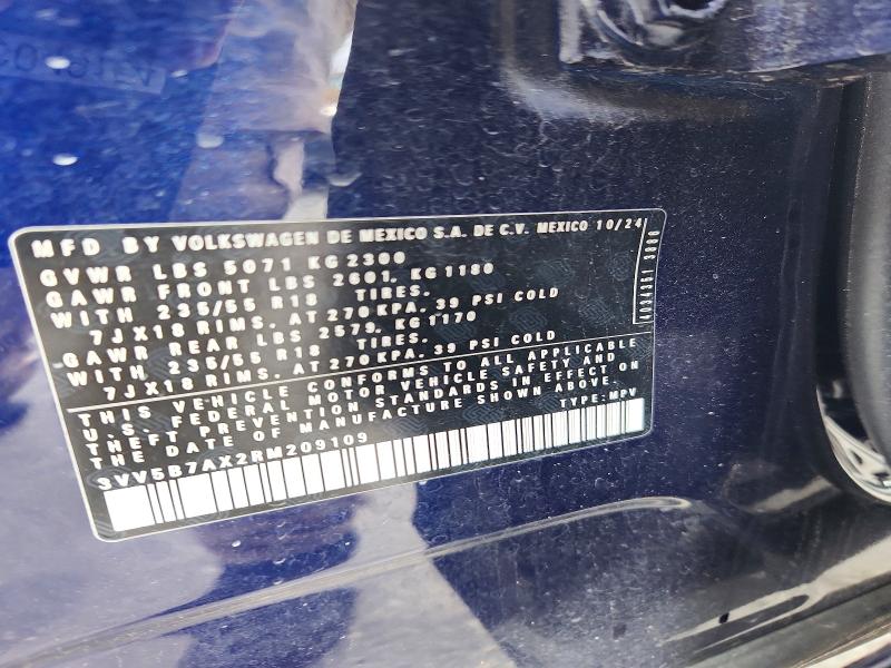 41824866 :رقم المزاد ، 3VV5B7AX2RM209109 vin ، 2024 Volkswagen Tiguan مزاد بيع