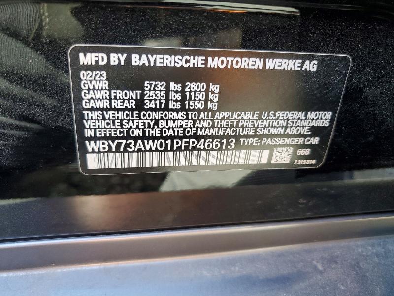 Продаж на аукціоні авто 2023 Bmw I4, vin: WBY73AW01PFP46613, номер лоту: 79918195