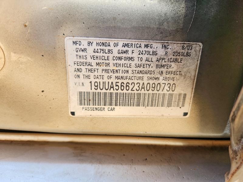46449996 :رقم المزاد ، 19UUA56623A090730 vin ، 2003 Acura 3.2tl مزاد بيع