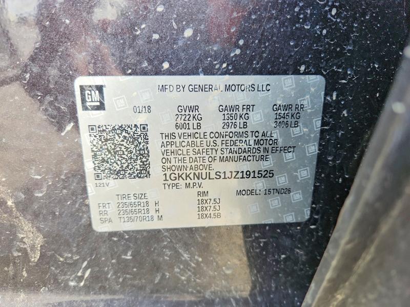 Aukcja sprzedaży 2018 Gmc Acadia, vin: 1GKKNULS1JZ191525, numer aukcji: 79884825