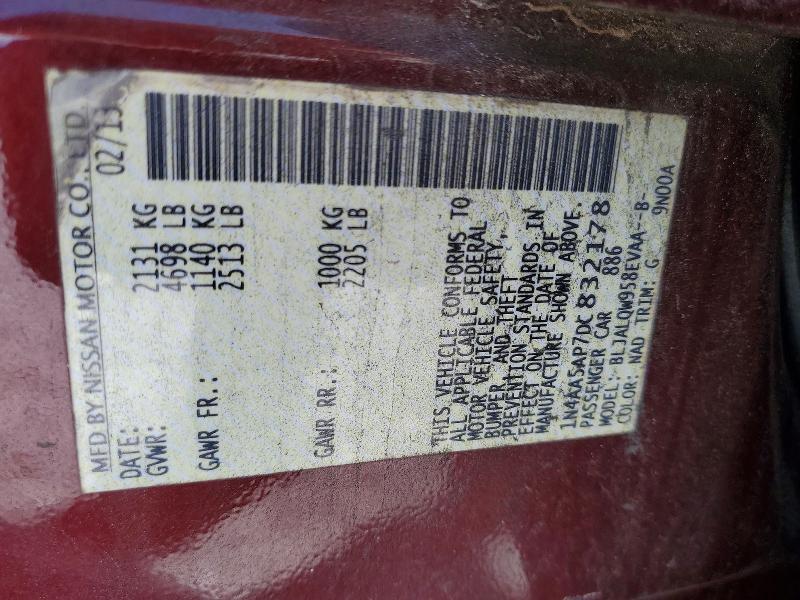 Aukcja sprzedaży 2013 Nissan Maxima, vin: 1N4AA5AP7DC832178, numer aukcji: 45578726