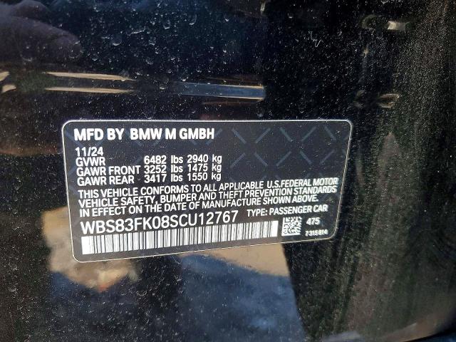 2025 Bmw M5 მანქანა იყიდება აუქციონზე, vin: WBS83FK08SCU12767, აუქციონის ნომერი: 46876206