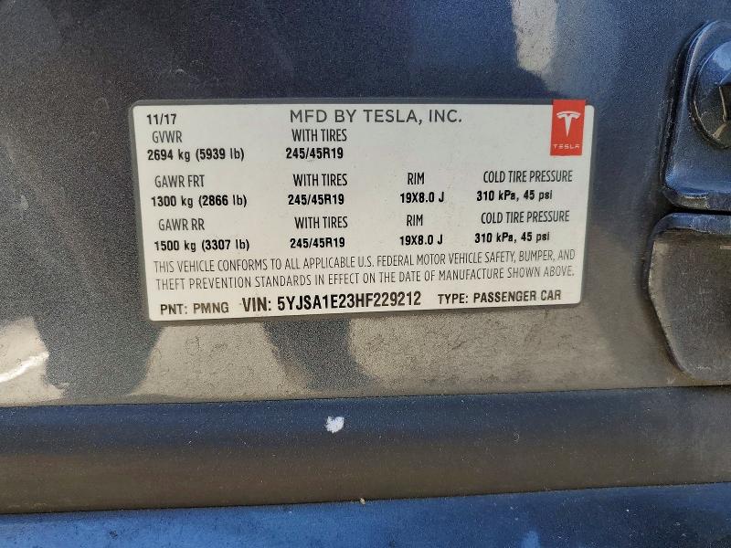 Aukcja sprzedaży 2017 Tesla Model S, vin: 5YJSA1E23HF229212, numer aukcji: 41700446