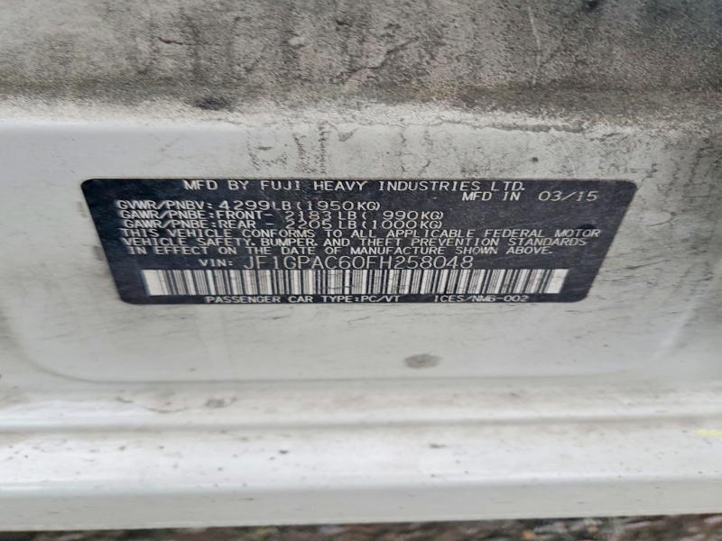 Продажа на аукционе авто 2015 Subaru Impreza, vin: JF1GPAC60FH258048, номер лота: 78616375